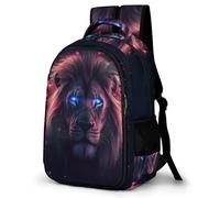 WECECE Students Lion Backpack Ages 9-13 Boys Animal Rucksack Girls 13.3 Inch Laptop Rucksack Lightweight and Durable for School Years 5-9 and Back to School Gift and Daily Use