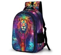 WECECE Students Lion Print Backpack Age 8-14 Girls School Bag Boys Animal Pattern Rucksack Refrigerator Door for Primary Years Lightweight Stylish for Spring Trip and Autumn Outing