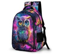 WECECE Students Owl Colourful Print Backpack 10-16 Years, Girls Bookbag, Boys Bird Design School Backpack for Year 4-8, Stylish Durable for Back to School Gift and Daily Use