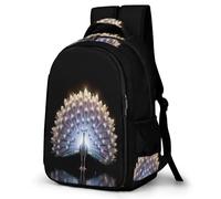 WECECE Students Peacock Motif Bookbag Primary Years Boys Animal Theme Daypack Age 7-11 and 13 Year Olds Girls School Bag, Cool Durable for Outdoor Travel and Hiking