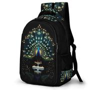 WECECE Students Peacock Pattern Rucksack Primary Years Boys Animal Back pack Ages 8-12 and 14 Year Olds Girls Backpack, Stylish and Durable for Birthday Gift and Back to School