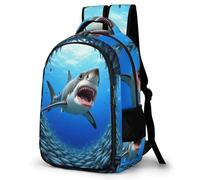 WECECE Students Shark Backpack Ages 9-13 Boys Marine Life Rucksack Girls 13.3 Inch Laptop Rucksack, Lightweight and Durable for School Years 5-9 and Back to School Gift and Daily Use