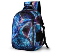 WECECE Students Shark Cool Rucksack Year 5-9 Boys Girls Sea Creature School Backpack Age 8-13, 16.5 Inch Laptop Rucksack Cool Durable for Outdoor Travel and Hiking