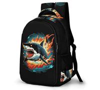 WECECE Students Shark Pattern Bookbag 10-16 Years Boys Marine Animal Daypack Girls 15.6 Inch Laptop Rucksack, Lightweight Durable for Primary School and Back to School Gift and Daily Use