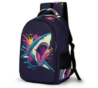 WECECE Students Shark Pattern Bookbag Primary Years Boys Marine Life School Backpack Age 7-11 and 13 Year Olds Girls Bookbag, Stylish Durable for School Trips and Outdoor