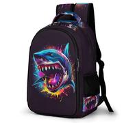 WECECE Students Shark Printed Bookbag Primary Years Boys Marine Life Daypack Age 7-11 and 13 Year Olds Girls School Bag, Cool Durable for Outdoor Travel and Hiking