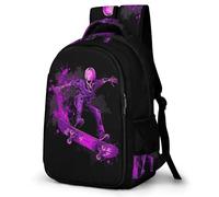 WECECE Students Skeleton School Backpack Ages 8-12 and 14 Year Olds, Girls Rucksack, Boys Skull Bookbag for School Years 4-8, Lightweight Durable for Spring Outing and Autumn Trip