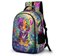 WECECE Students Tiger Motif Fashion Backpack Boys Girls Secondary School Years 7-10 Cool Durable Animal Pattern Back pack for Outdoor Use Birthday Gift 15.6 Inch Laptop Backpack