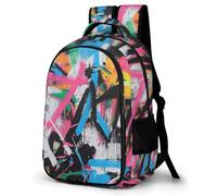 WECECE Students Trend Graffiti Back pack Junior School Boys Colourful Back pack Ages 8-12 and 14 Year Olds Girls Backpack, Fashion Backpack for School Travel and Outdoor