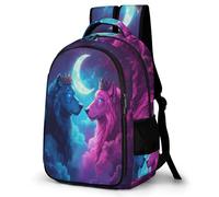 WECECE Students Wolf Pattern Daypack Ages 9-13 Girls Refrigerator Door Daypack Boys Animal Wolve Backpack for Secondary School Stylish and Durable for Spring Trip and Autumn Outing