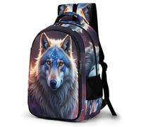 WECECE Students Wolf School Backpack Ages 8-12 and 14 Year Olds Girls Rucksack Boys Animal Wolves Bookbag for School Years 4-8, Lightweight Durable for Spring Outing and Autumn Trip