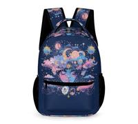 WECECE Sun And Moon Book Bag Kids and Teens Ages 7-10 Years Primary Kids Blue School Bag Year 2-5 Students Fashion Backpack Daypack 43x32x15cm for Day Trips Travel Books Notebooks
