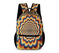WECECE Swirls Backpack Boys Girls Ages 7-11 Years Primary Kids Visual Vertigo School Bag Year 2-6 Students Large Rucksack Book Bag 43x32x15cm for Travel Daily Use Books Notebooks