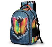 WECECE Teens Butterfly Motif Daypack for Boys Girls 10-16 Years 16.5 Inch Refrigerator Door School Bag Lightweight Durable 3D Design Back pack for Daily Travel Back to School Gift