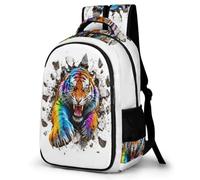 WECECE Tiger 3D Rucksack for Boys Primary to Secondary Girls Animal Tiger Schoolbag 7-12 Years, Kids Daypack Lightweight Durable for Birthday Gift and Back to School