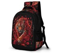 WECECE Tiger Back pack Fashion School Bag Children Ages 7-11 Animal Tiger School Backpack Teens Year 8 Rucksack for Students 16.5 Inch Laptop Backpack Hiking