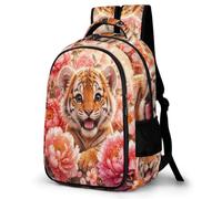 WECECE Tiger Back pack Fashion School Bag Children Ages 7-11 Animal Tiger School Backpack Teens Year 8 Rucksack for Students 16.5 Inch Laptop Backpack Hiking