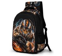 WECECE Tiger Backpack for Boys Girls Age 9-15 Kids Animal Tiger Daypack 16.5 Inch Lightweight and Durable Rucksack for Primary to Secondary Travel Hiking and Day Trips
