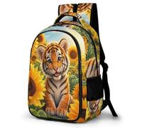 WECECE Tiger Backpack Stylish Students Age 11 Animal Tiger School Backpack Boys Secondary School Daypack for Students 16.5 Inch Laptop Rucksack Birthday Gift