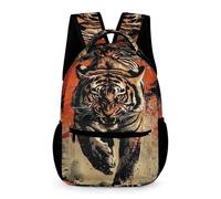 WECECE Tiger Book Bag Boys Girls Age 11 Students Animal Tiger School Bag Year 6 Children Lightweight Durable Backpack Daypack 43x32x15cm for Spring Outing Daily Use Books Notebooks