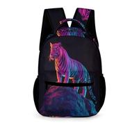 WECECE Tiger Design School Backpack for Boys and Girls 6-10 Years Animal Print Backpack Year 6 Durable with Side Pockets Bookbag Books Bottle Umbrella Spring Outing Travel