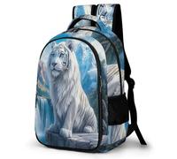 WECECE Tiger Motif Daypack Modern Kids 8-12 Year Olds Animal Design Book Bag Girls Primary to Secondary School Backpack for Students 15.6 Inch Laptop Backpack Daily Use