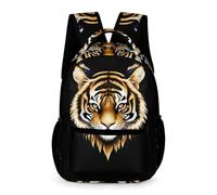 WECECE Tiger Motif Rucksack for Students for Boys Girls 8-11 Years Animal Tiger Daypack Years 4-6 Primary Kids Lightweight Bookbag Front Pocket Side Pockets Class Daily Use