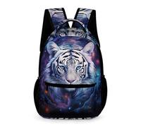 WECECE Tiger Motif School Bag for Boys and Girls Age 7 Animal Tiger School Backpack Years 1-3 Lightweight Durable Daypack Front Pocket Side Pockets Travel Outdoor Daily Use