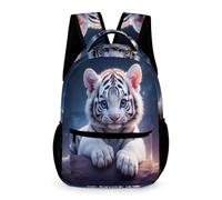 WECECE Tiger Pattern Backpack Kids for Boys Age 13 Animal Tiger Rucksack for Girls Year 6 Lightweight with Side Pockets Daypack Books Stationery Bottle Outdoor Day Trips
