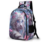 WECECE Tiger Pattern Book Bag Trendy Students Age 8-14 Animal Illustration Book Bag Boys Year 10 School Backpack for Students 11.6 Inch Laptop Backpack Back to School Gift