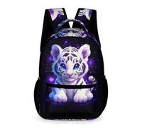 WECECE Tiger Pattern Rucksack Students for Boys Girls 10-13 Years Animal School Bag Year 1 Lightweight with Side Pockets Backpack Books Stationery Bottle Travel Outdoor Daily Use