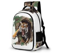 WECECE Tiger Pattern School Bag Girls Primary to Secondary Animal Tiger Backpack Boys 8-12 Year Olds Cool Daypack Students 11.6 Inch Laptop Backpack Back to School Gift