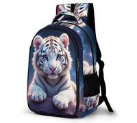 WECECE Tiger Print Backpack Boys Primary to Secondary Animal Motif School Backpack Kids Age 10 Fashion School Bag Bookbag Students 13.3 Inch Laptop Rucksack Autumn Trip