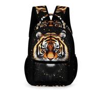 WECECE Tiger Print Daypack Preschool Primary Kids Students for Boys Age 7 Animal School Backpack for Girls Year 1 with Front Pocket Bookbag Books Bottle Umbrella Outdoor Day Trips