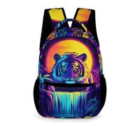 WECECE Tiger School Backpack Children Age 9 Primary Kids Animal Book Bag Year 4 Students Lightweight Durable Daypack Rucksack 43x32x15cm for Back to School Gift Books Notebooks