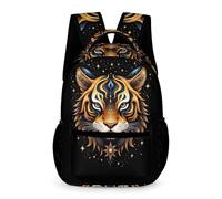 WECECE Tiger School Bag Nursery Primary Kids Students for Boys and Girls Age 6 Animal Motif Daypack Years 1-2 with Front Pocket Backpack Books Water Bottle Autumn Trip Daily Use