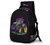 WECECE Tractor School Backpack for Boys Kindergarten School Bag Pack Big Capacity Shoulder Bag Junior Rucksack Car Pattern