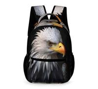 WECECE White Headed Eagle Back Pack Kids Class 1-5 Stylish Lightweight Bird Theme Rucksack Spacious Casual/Picnic/School Bag/Backpack for Children Boys And Girls