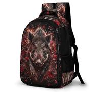 WECECE Wild Boar Rucksack Boys Primary to Secondary Pig School Backpack Girls Ages 7-10 Fashion School Bag Book Bag Students 16.5 Inch Laptop Backpack Day Trips
