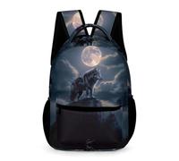 WECECE Wolf Design Rucksack Boys and Girls Age 8 Primary Kids Animal Wolve Print Backpack Year 3 Kids Lightweight School Bag 43x32x15cm for Books and Notebooks Daily Study