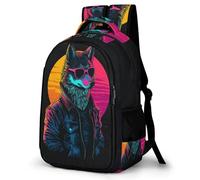 WECECE Wolf Design School Bag Students 8-12 Year Olds Cool Wolve Print Bookbag Boys Year 5-7 Fashion School Bag Backpack for Teens 11.6 Inch Laptop Backpack Autumn Trip