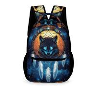 WECECE Wolf Motif Bookbag Kindergarten Primary Kids Students for Boys Girls Age 8 Wolves School Backpack Years 1-2 Lightweight Printed Daypack Books Water Bottle School Trips Travel