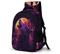WECECE Wolf Pattern Daypack Modern Students Ages 12-16 Animal Wolves Rucksack Boys School Years 5-9 Book Bag for Students 13.3 Inch Laptop Rucksack Back to School Gift