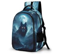 WECECE Wolf Print School Bag Kids Age 16 Animal Wolve Motif Daypack Students Year 3 Trendy Bookbag for Kids and Teens Back to School Gift Hiking Day Trips Birthday Gift