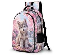 WECECE Wolf Rucksack for Kids 8 Year Olds Cool Little Wolves Animal Backpack Students Year 5-7 School Bag Kids and Teens 16.5 Inch Laptop Rucksack Birthday Gift