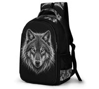 WECECE Wolf School Backpack for Children Ages 7-13 Trendy Wolves Animal Book Bag Teens Year 7 School Bag Kids and Teens 16.5 Inch Laptop Rucksack Autumn Trip