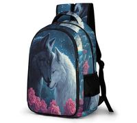 WECECE Wolve Design Daypack Lightweight Students Ages 11-15 Animal Wolf Print School Bag Boys Year 7 School Backpack for Students 13.3 Inch Laptop Rucksack Birthday Gift