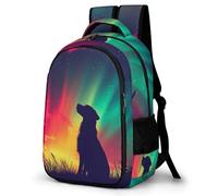 WECECE Wolve Design Rucksack Kids Year 8 Animal Wolf Print School Backpack Girls 8-12 Year Olds Fashion School Bag Daypack Students 15.6 Inch Laptop Backpack Autumn Trip