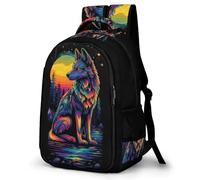 WECECE Wolve Design School Backpack Girls Ages 10-14 Animal Wolf Print Daypack Boys Primary to Secondary Modern Bookbag for Teens 11.6 Inch Laptop Backpack Birthday Gift