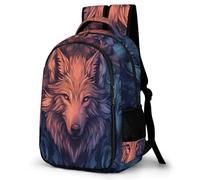 WECECE Wolve Print School Bag Kids Age 16 Animal Wolf Motif Daypack Students Year 3 Trendy Bookbag for Kids and Teens Back to School Gift Hiking Day Trips Birthday Gift